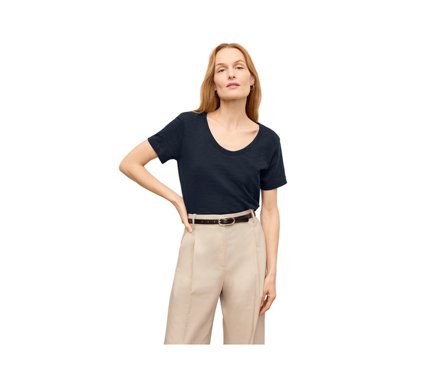 Женская футболка M.M.LaFleur Kenya - Organic Cotton Slub, цвет: Тёмный тёмно-синий — фото 1