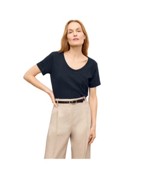 Женская футболка M.M.LaFleur Kenya - Organic Cotton Slub, цвет: Тёмный тёмно-синий