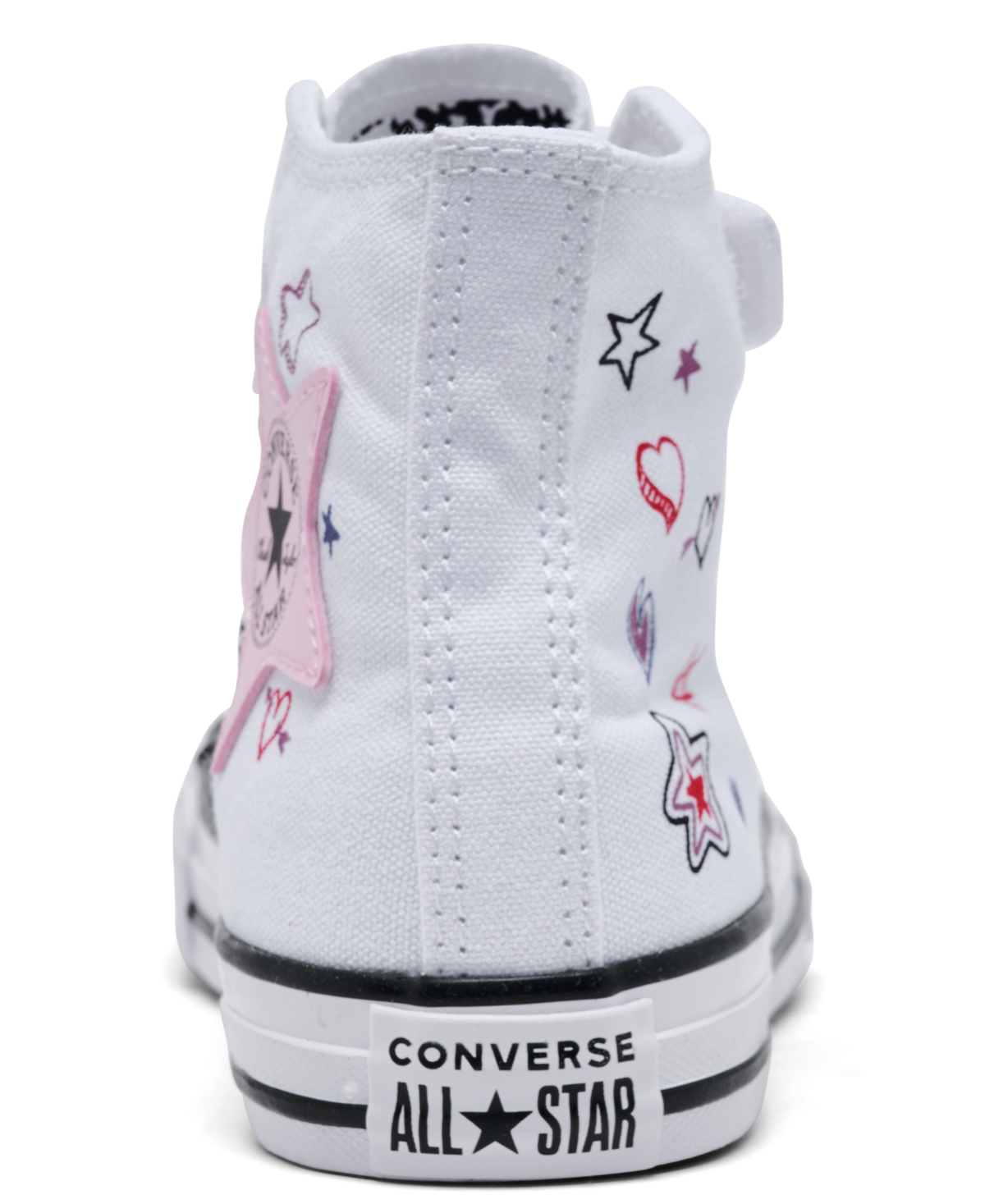 Converse Little Girls Chuck Taylor All Star Doodles Stay-put Closure Strap High Top Casual Sneakers From Fini