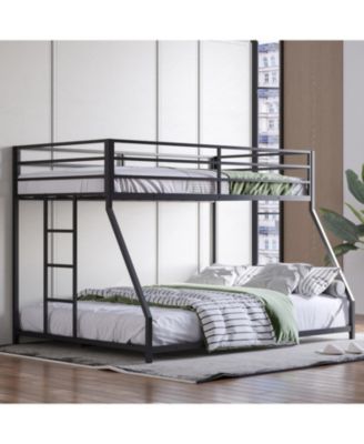 Metal Bunk Bed Twin Over Full with Stairs
