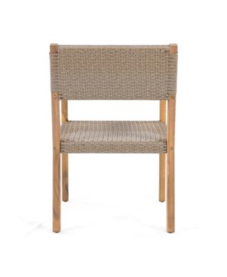 Teak Acacia & Wicker Outdoor Dining Chairs (Set of 2)