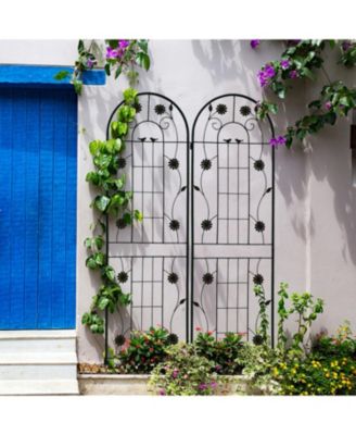 2 Pack Metal Garden Trellis 71" Rustproof Black