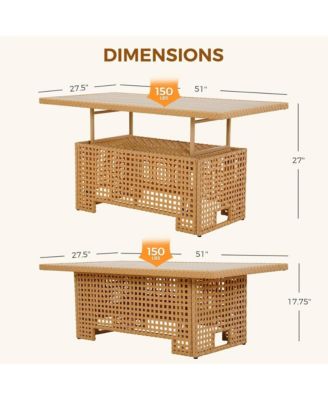 Outdoor Multi Functional Lifting Table,W/ Integrated Storage,Desktop Height Adjusted Freely
