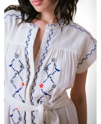 Women's Coves Cap Sleeve Embroidered Dress