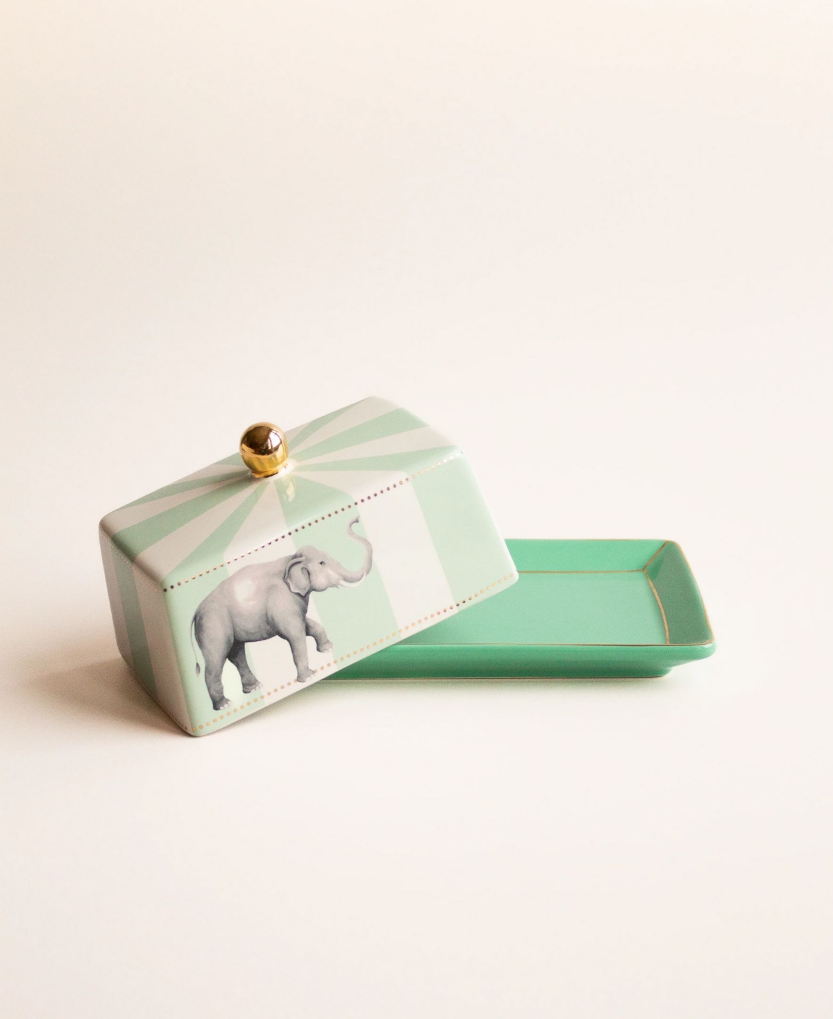 Yvonne Ellen Elephant Butter Dish In Multi