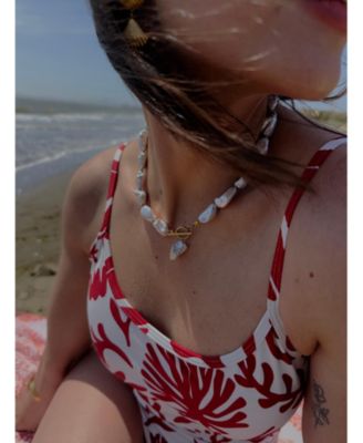 Liv Necklace pearl 18k gold plated on stainless steel