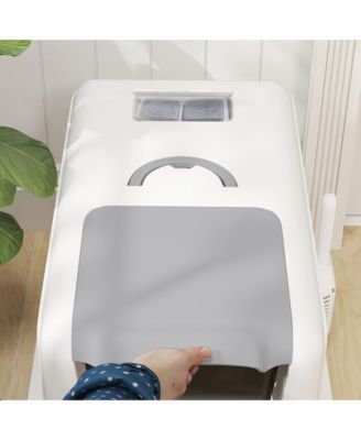 2 in 1 Stainless Steel Cat Litter Box with Removable Lid,