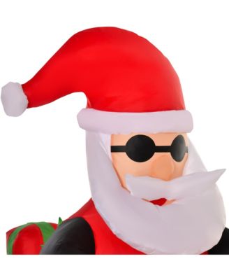 6' Long Light Up Motorcycle Santa Claus Inflatable Yard Decor Holiday