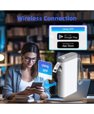 POLONO Label Maker Machine with Tape, P21-A Bluetooth Label Printer, Wireless Mini Label Makers with Multiple Templates for Organizing Office Home, White