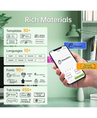 Nelko portable, Bluetooth-enabled, thermal label maker machine with tape; ideal for organizing storage, office, and home with templates