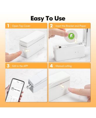 P31-S Portable Bluetooth Label Maker with tape. Features multiple templates for home, office & storage organization. White
