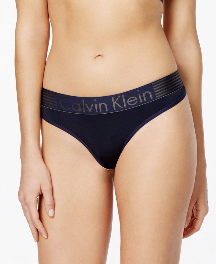 Calvin Klein Iron Strength Logo Thong QF1520 & Reviews - Bras, Underwear &  Lingerie - Women - Macy's