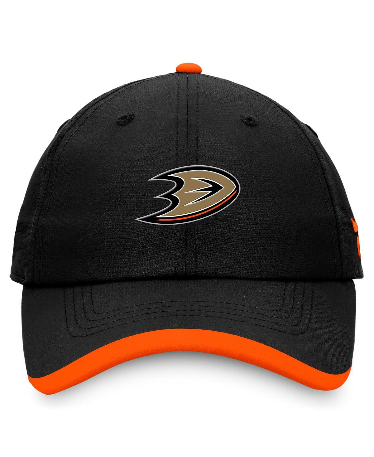 Fanatics Men's Black Anaheim Ducks Authentic Pro Rink Pinnacle Adjustable Hat In Black