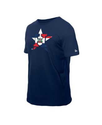 Men's Navy Houston Astros Dominican Republic Flag Logo T-Shirt