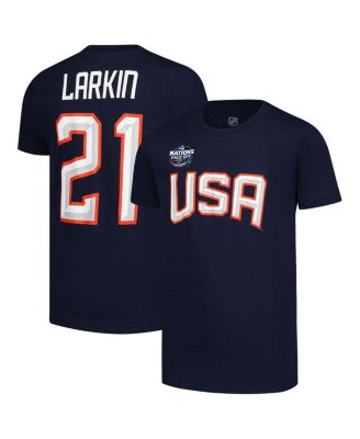 Outerstuff - Big Boys and Girls Dylan Larkin Navy 2025 4 Nations Face-Off Player Name Number T-Shirt