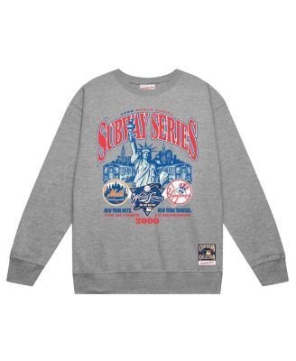 Men's Heather Gray New York Yankees vs. New York Mets 2000 World Series Pullover Sweatshirt