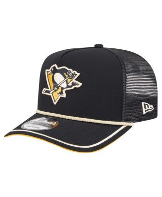 New Era - Men's Black Pittsburgh Penguins Team Rope A-Frame 9FIFTY Snapback Hat
