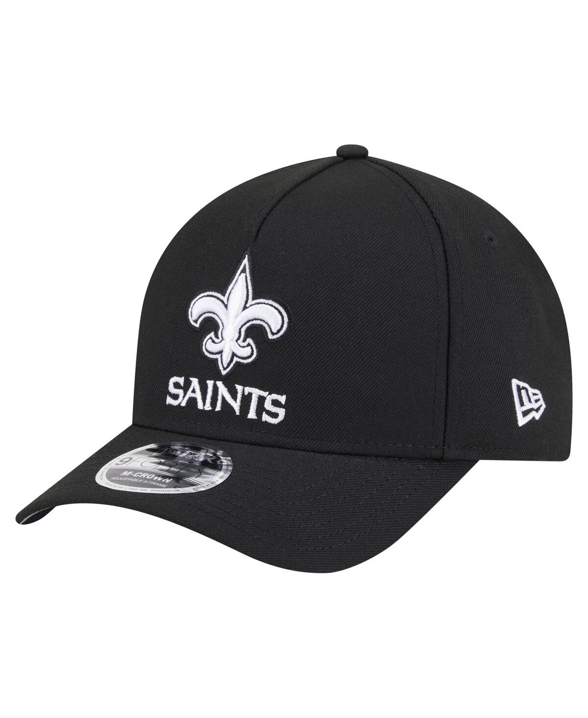 Men's Black New Orleans Saints Team Collection 9FORTY M-Crown A-Frame Adjustable Hat - Black
