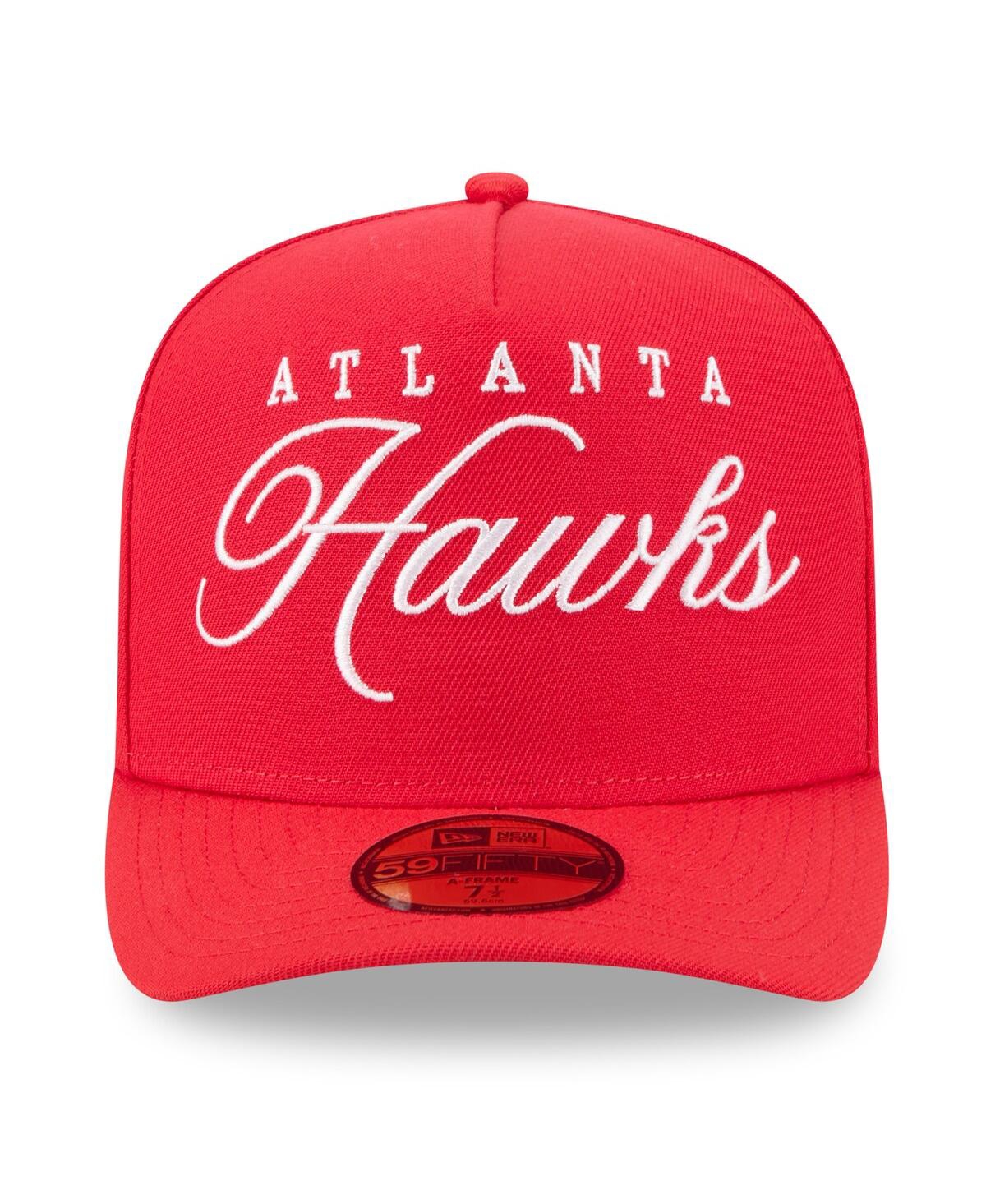 New Era Men's Red Atlanta Hawks 2025 Nba Draft A-frame 59fifty Fitted Hat In Red