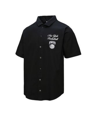 Men's Black New York Knicks Hardwood Classics Camp Shirt