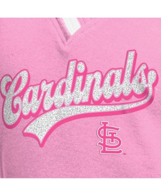 Big Girls Pink St. Louis Cardinals Mommy Me Raglan V-Neck T-Shirt
