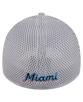 Men's Gray Miami Marlins Linear 39THIRTY Flex Hat