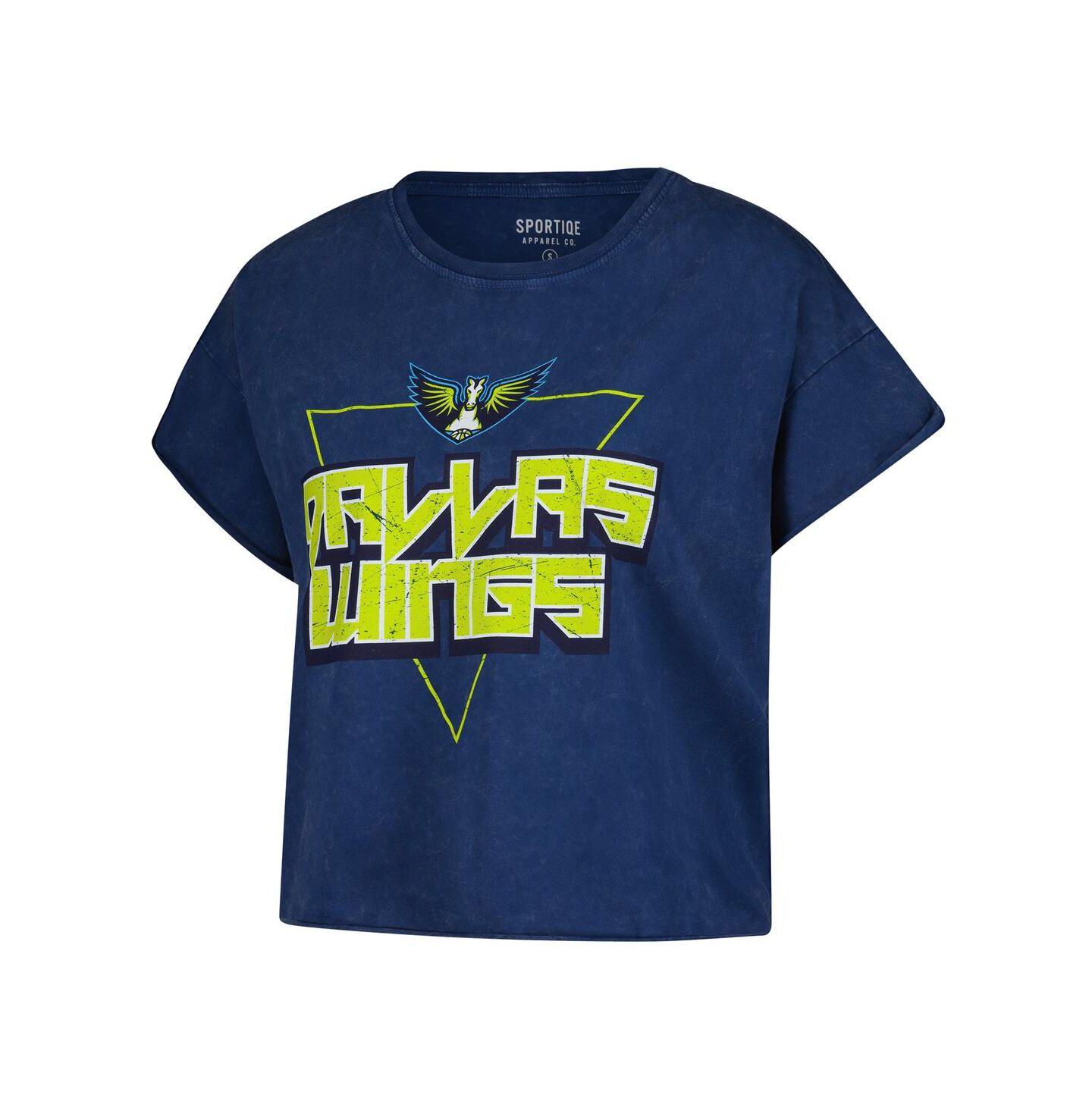 Женская футболка Sportiqe Navy Dallas Wings Rock N Roll Collection Gwen Mineral Wash Cropped — фото 4