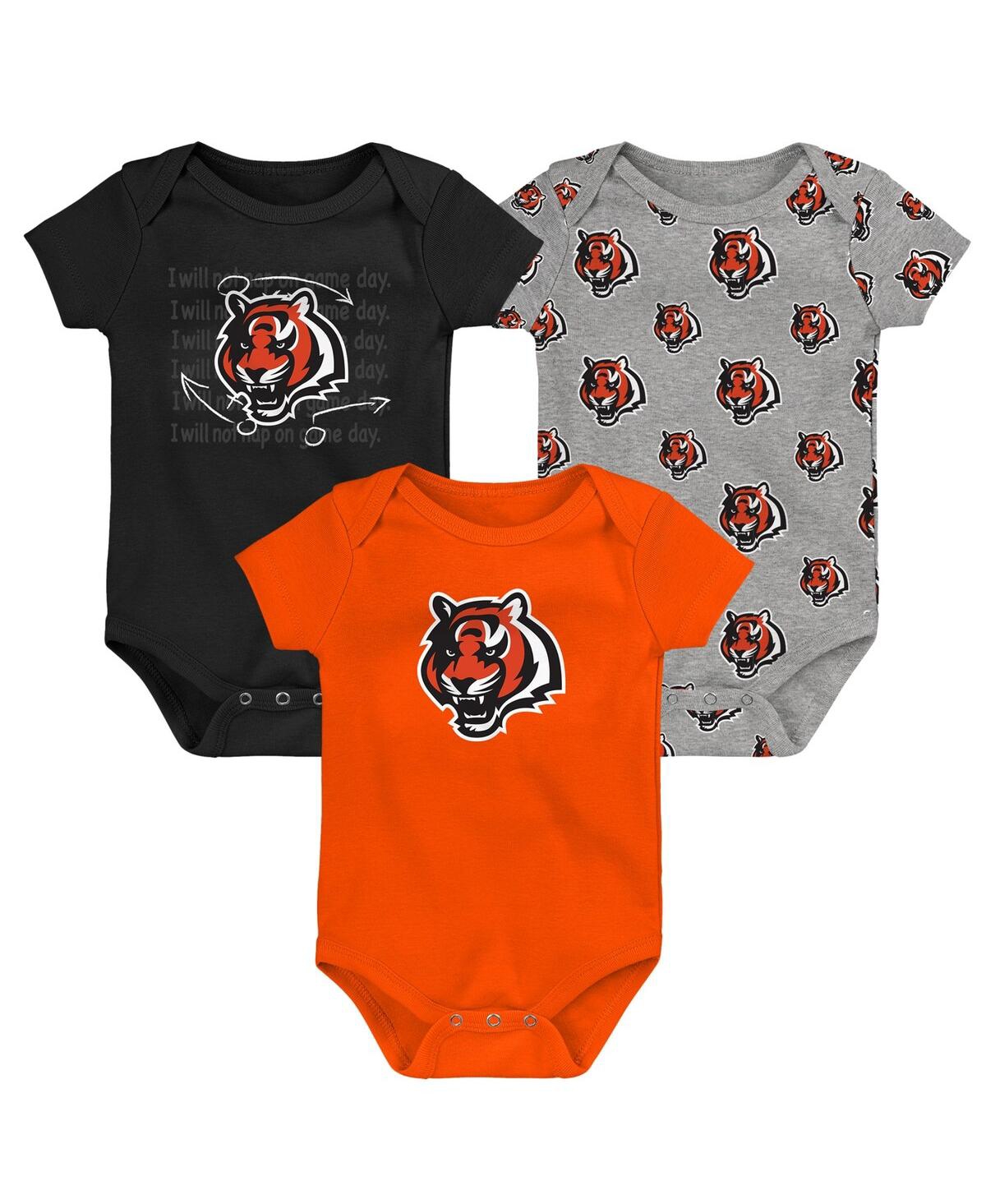 Outerstuff Baby Boys And Girls 3-pack Cincinnati Bengals Team Starter Bodysuit Set In Multi