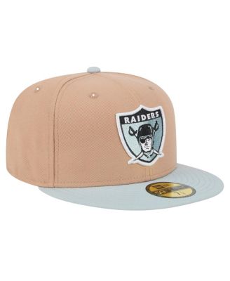 Men's Tan Oakland Raiders Gridiron Classics Throwback Logo Main 59FIFTY Fitted Hat