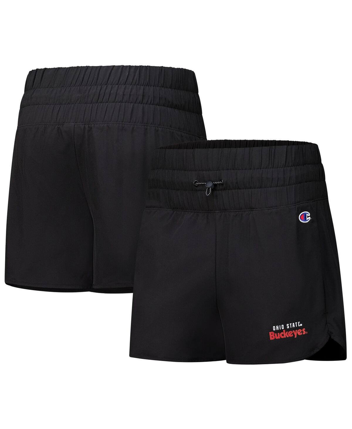 Women's Black Ohio State Buckeyes Tailgate Her Woven Shorts - Black