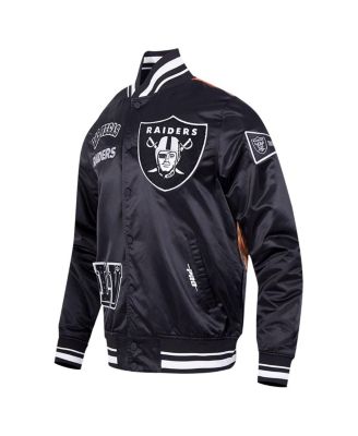 Men's Black Las Vegas Raiders Sublimated Satin Full-Snap Jacket