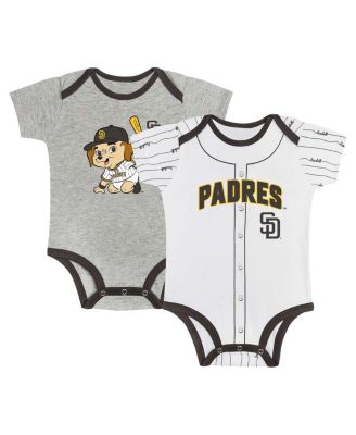 Outerstuff - Big Boys and Girls Gray/White San Diego Padres 2-Pack Play Ball Bodysuit Set
