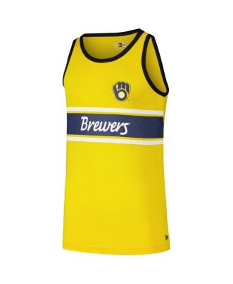 Men's Gold Milwaukee Brewers Jersey Ringer Tank Top