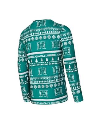 Men's 2-Pieace Green Hawaii Rainbow Warriors Swivel Long Sleeve Top and Pants Sleep Set