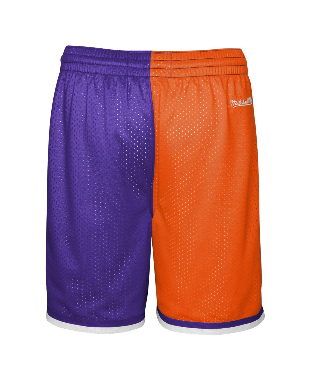 Mitchell & Ness Big Boys And Girls Orange/purple Phoenix Suns Hardwood Classics Big Face 5.0 Shorts In Blue