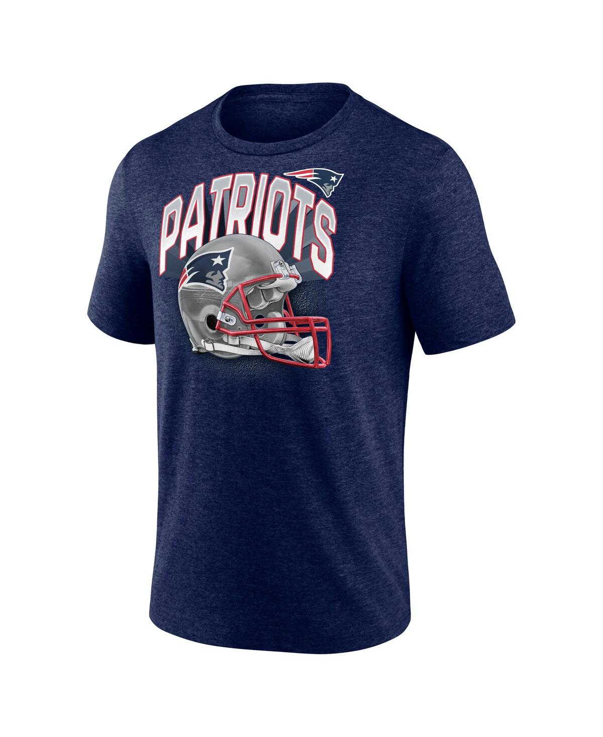 Fanatics Men's Heather Navy New England Patriots End Around Tri-blend T-shirt In Blue