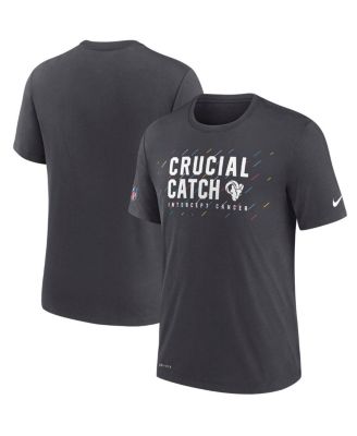 Nike - Men's Charcoal Los Angeles Rams NFL Crucial Catch Performance T-Shirt