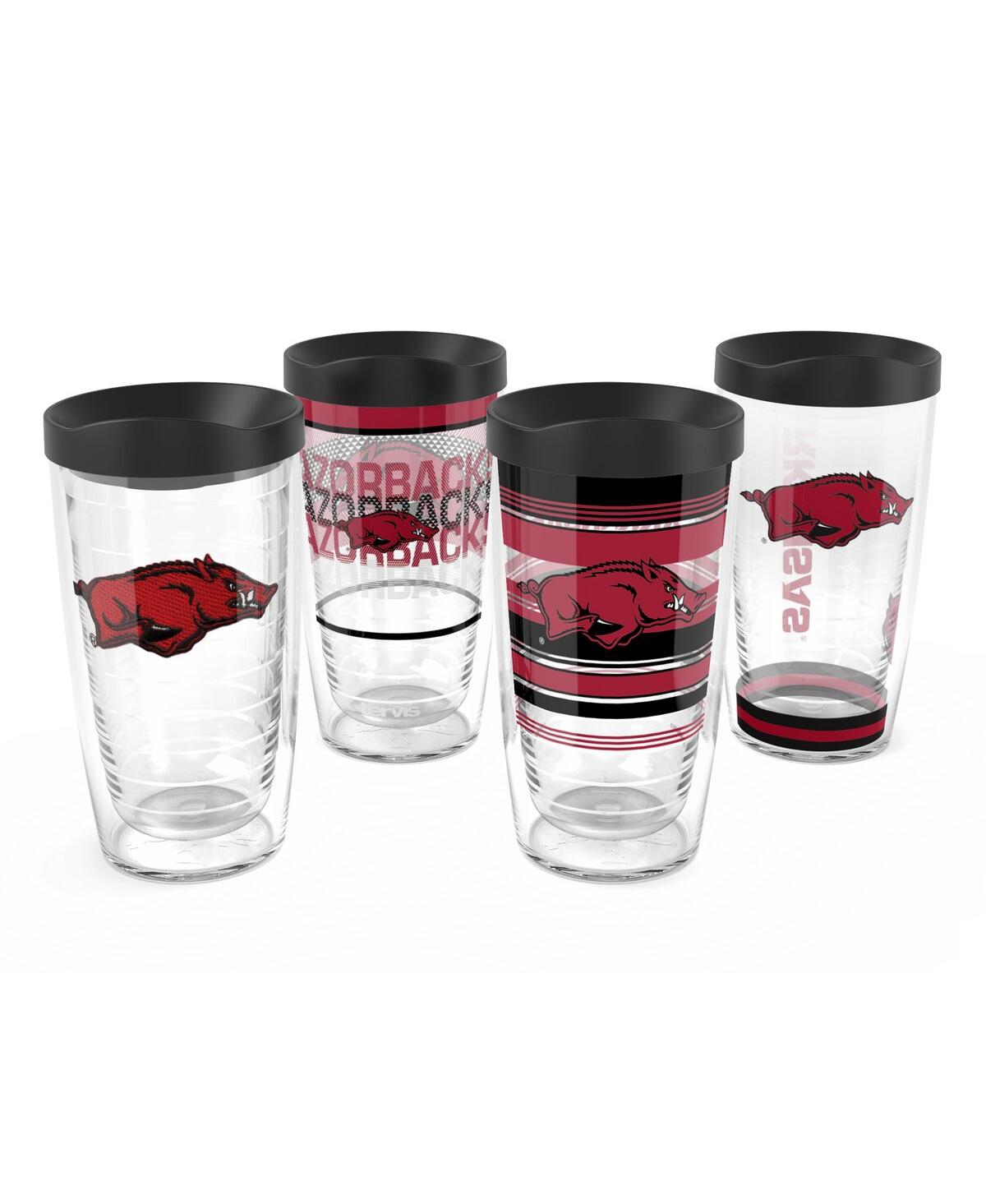 Tervis Arkansas Razorbacks Four-pack 16oz. Classic Tumbler Set In Transparent