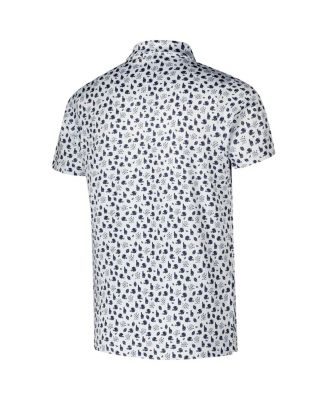 Big Boys and Girls White Michigan Wolverines Earnest Allover Print Polo Shirt