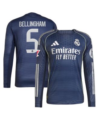 adidas - Men's Jude Bellingham Blue Real Madrid 2025/26 Away Authentic Long Sleeve Player Jersey