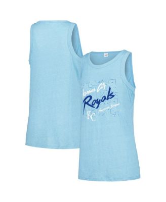 Soft As A Grape - Women's Light Blue Kansas City Royals Gauze High Neck Tank Top