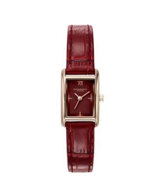 Mini Grove Rectangular Croc Embossed Leather Strap Watch, 16mm Classic 16mm Mini Grove Gold & Black Croc Leather Strap  main image 4