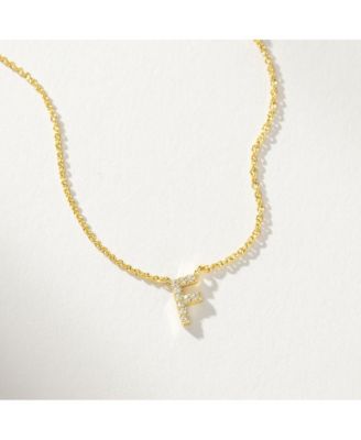 14k Gold-Plated Pave Initial Necklace