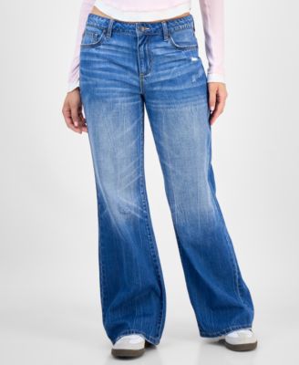 Juniors' Low-Rise Slouchy Flare Jeans 