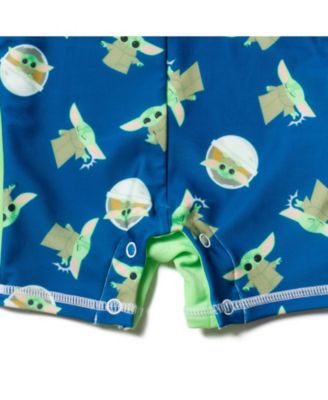 Baby Boys Yoda Half Zip Up One Piece Bathing Suit