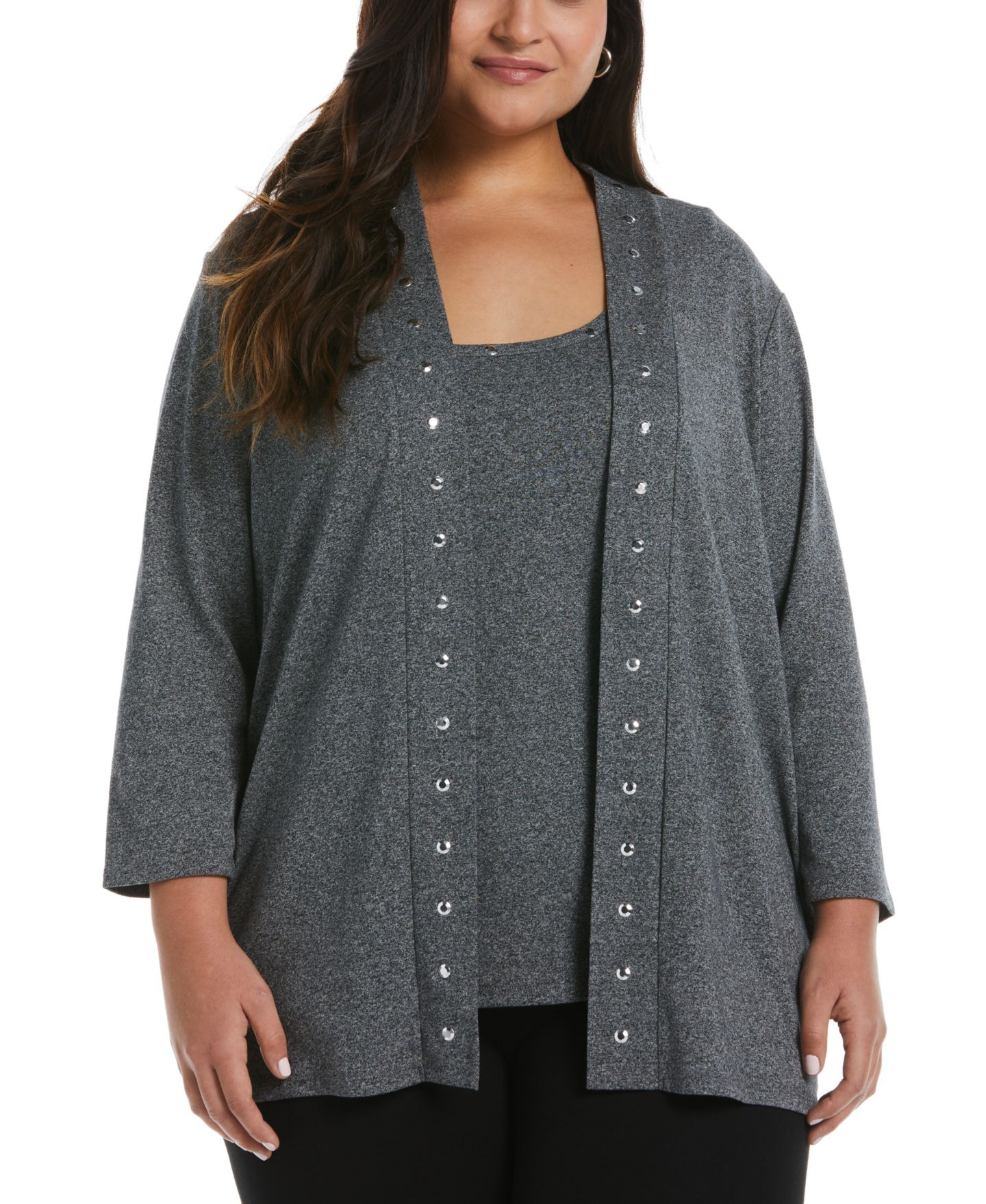 Женский топ Rafaella Plus Size Crew Neck, цвет: Соляной — фото 4