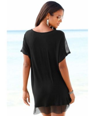 Women's Mesh Insert Cover up Beach Dress