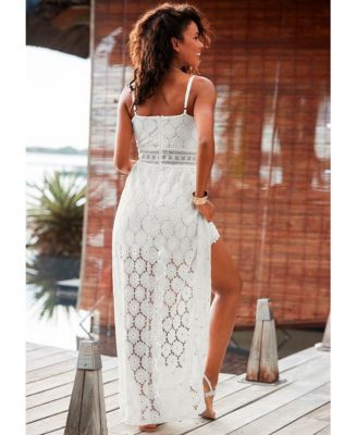 Women's Maxi Scalloped Lace Overlay Romper