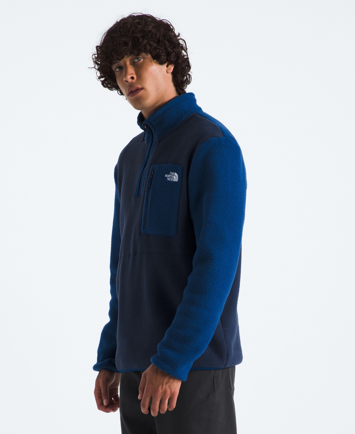 The North Face Yumiori Half Zip Recycled Fleece Pullover In Blue