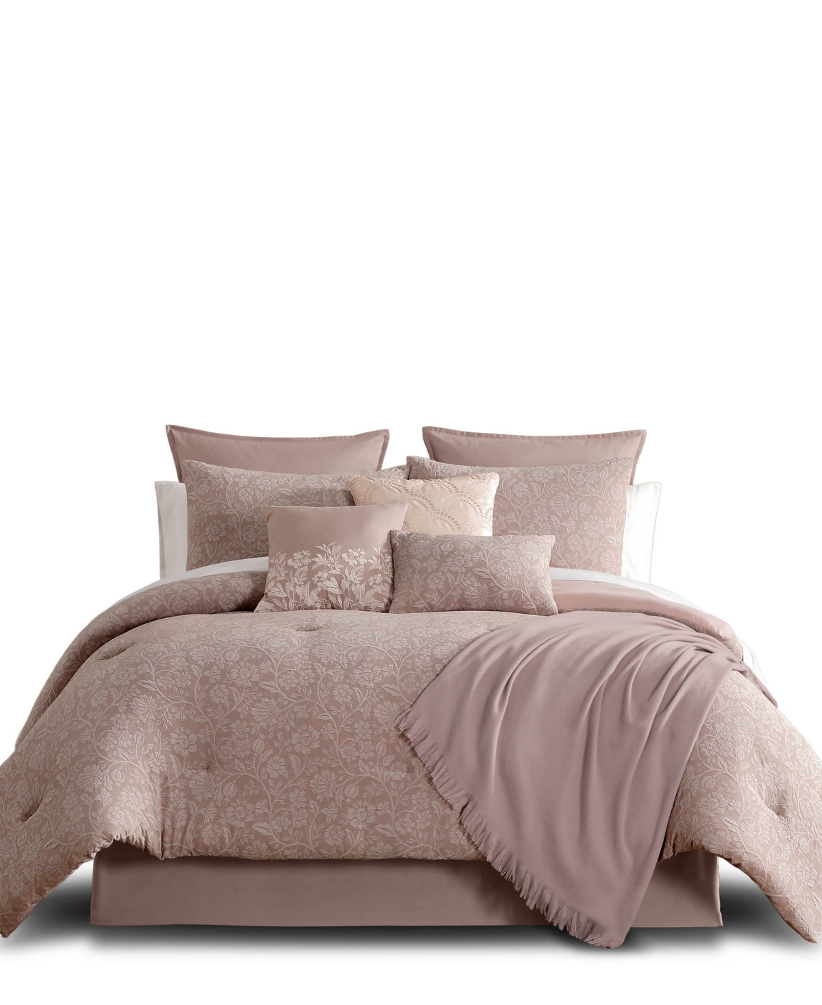 Hallmart Collectibles Salwan Floral 14-pc. Comforter Set, Queen In Pink